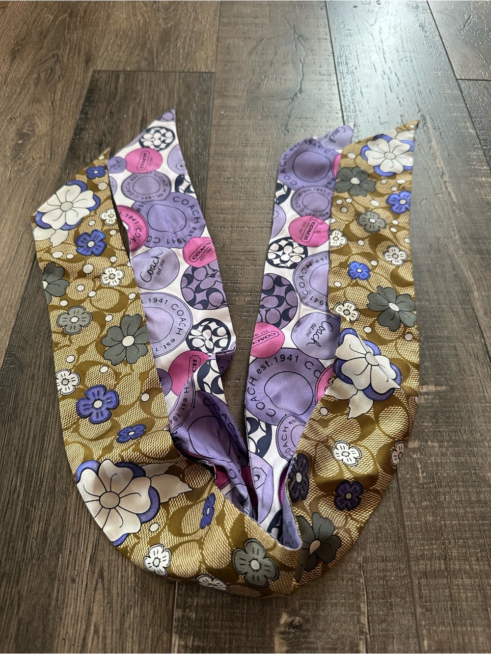 COACH Skinny Silk Bag Scarfs Lot Of 2